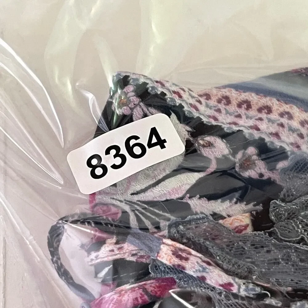 Intimately Free People NEW Stevie Printed Maxi Slip Dress Sz M Lace Graphite